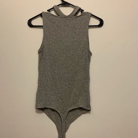 Gray Ribbed Bodysuit - Picture 3 of 4
